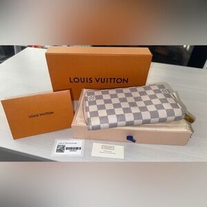 Louis Vuitton Damier Azur Zippy Wallet Rose Ballerine